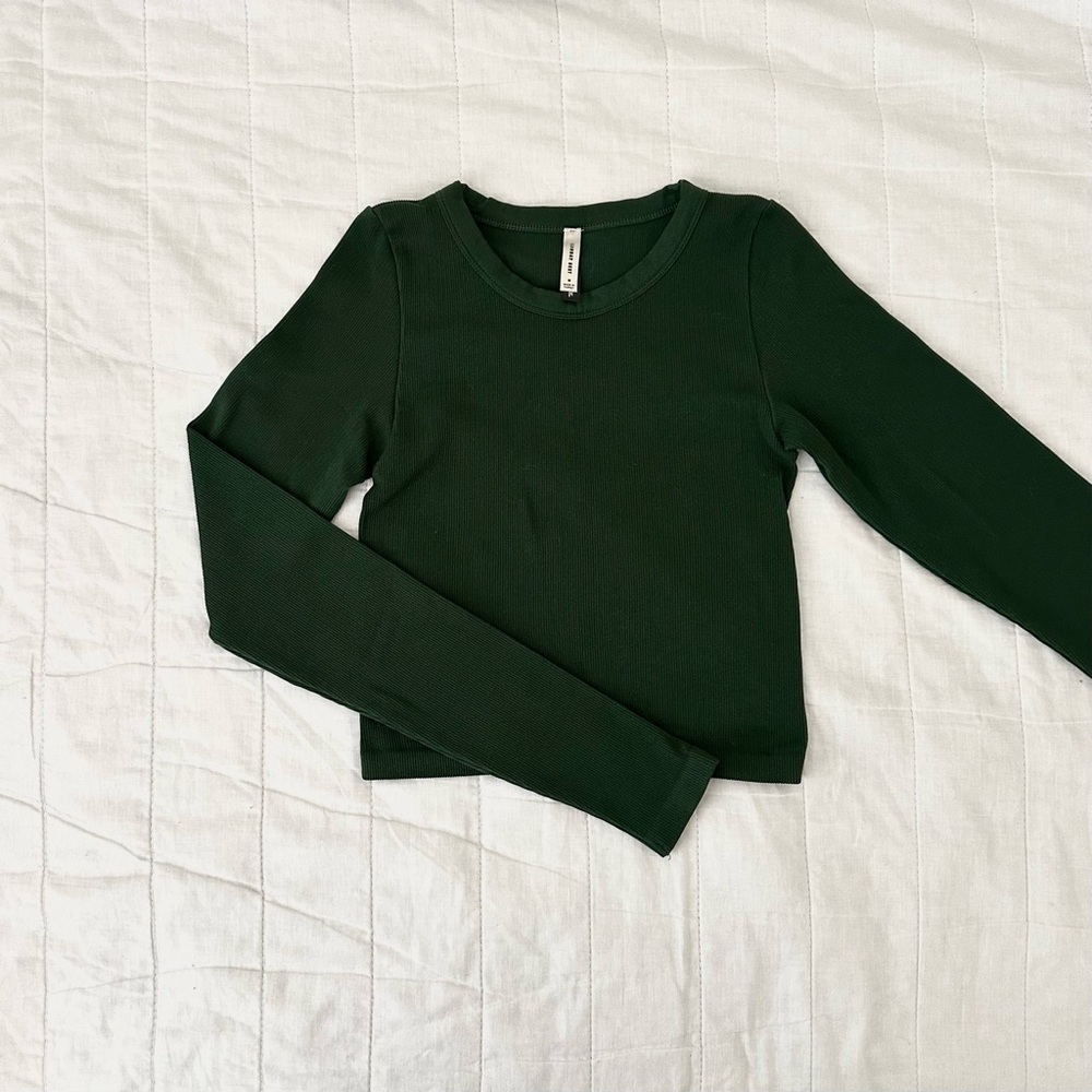 Aritzia Dark Green Long Sleeve Top